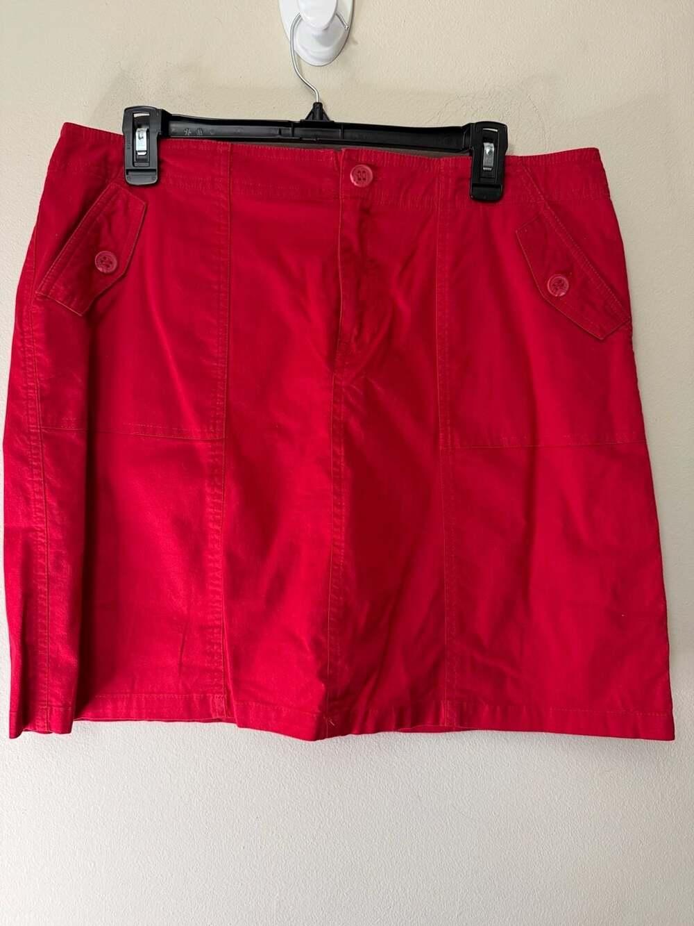 Christopher & Banks Cargo Skirt Size 12 Red Pocket Utility